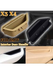 Car Interior Passenger Door Left Right Pull Handle Leather Cover Replacement For BMW X3 X4 F25 F26 2010-2016