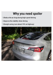 New 2022 model y/model 3 spoiler carbon fiber performance rear spoiler carbon fiber car body styling