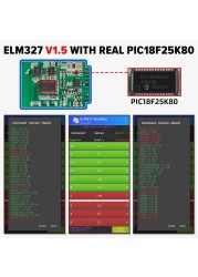 ELM327 V1.5 OBD2 الماسح الضوئي واي فاي BT PIC18F25K80 رقاقة OBDII أدوات التشخيص آيفون أندرويد PC الدردار 327 السيارات رمز القارئ