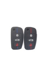 Silicone Flip Car Key Case Cover Remote Control Cover Protector For Audi A1 A3 A6 Q2 Q3 Q7 TT TTS R8 S3 S6 RS3 RS6 Accessories