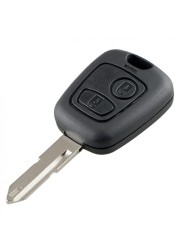 2 Buttons Car Remote Key Shell Fob Key Case With 206 Key Blade Micro Fit For Peugeot 106 107 206 207 306 307 406 407