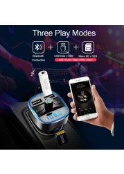 CDEN FM Transmitter Bluetooth 5.0 Free Car Camera Kit MP3 Music Player U Disk TF Card USB Receiver Car Charger Fast Charging