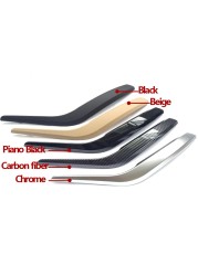 Black Beige Silver Carbon Fiber Left Right Interior Door Handle Cover Exterior Trim Replacement For BMW X1 E84 2010-2016