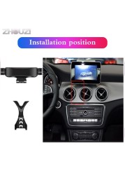 Car Mobile Phone Holder Air Vent Outlet Clip Holder Gravity GPS Bracket For Mercedes Benz GLA CLA X156 W117 C117