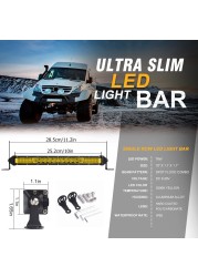 ANMINGPU 12V 24V Offroad LED Light Bar 3000K Yellow Spot Flood LED Work Light For Truck Boat 4x4 Atv Lada Niva Car LED Fog Light