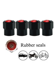 4pcs/set Car Tire Valve Caps Aluminum Alloy/Copper Middle Finger Logo Valve Caps Tire Wheel Tire Stem Air Tight Cap Covers