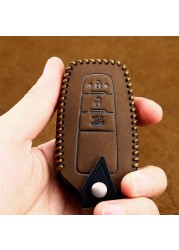 Genuine Leather Car Key Cover For Toyota Camry Prius Corolla C-HR CHR RAV4 Avalon Land Cruiser Prado 2018 2019 2020 Remote Fob