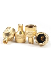 AUTCOAT 4pcs/set Metal Slotted Manhole Valve Cap with Valve Core Remover, Tire Valve Dust Cover Air Stem