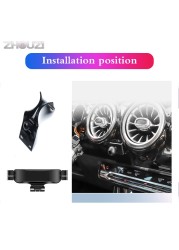 Car Mobile Phone Holder Air Vent Outlet Clip Holder Gravity GPS Bracket For Mercedes-Benz CLA-Class W177 W118 C118 Accessories