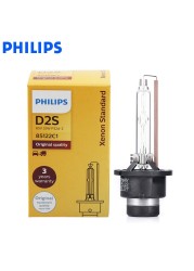 Philips HID D1S D2S D2R D3S D4S D5S 35W Xenon Standard 4200K Bright White Light Original Car Headlight ECE 100% Authentic, 1X