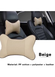 1PC Car Neck Pillows PU Leather Head Support Protector Universal Headrest Backrest Pillow Fit Car Elastic Headrest