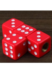 4pcs Red Dice Tire Air Valve Stem Caps for Car Truck Bicycle ATV Wheel Rims Hot Sale Bike Bicycle