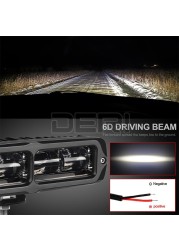 6D Lens LED Light Bar 6 Inch LED Bar Offroad Driving Beam Work Lamp Fog Lights For Niva Lada 4X4 ATV SUV Truck Tractor 12V 24V