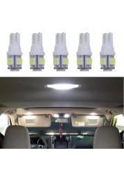 10pcs/set DC T10 5050 5SMD Car Reading Dome Light Car LED 12V Mobile License Plate Light Car Wedge Interior Side Marker Light