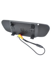 Parking Assistance System 4.3 Inch TFT LCD Monitor Rear View Mirror With 4 LED Lights Car Rear View Camera