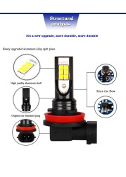 2 قطعة H8 H9 H11 LED لمبة H16 9005 HB3 9006 HB4 Led مصباح السوبر مشرق سيارة الضباب أضواء يوم القيادة تشغيل ضوء أبيض أزرق ذهبي