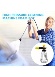 High Pressure Washer Foam Pot 1/4 Male Connector Transparent Foam Pot Auto High Pressure Foam Spray Cleaning Tool