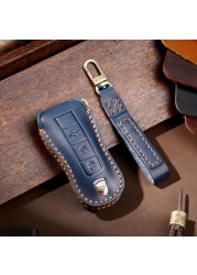 New Luxury Genuine Leather Car Key Cover Case For Porsche Macan 718 Cayenne Palmer Lamela 911 Keychain Holder Car Accessories