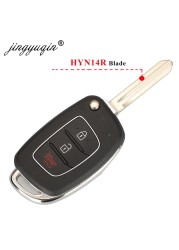 jingyuqin 10pcs Remote Car Key Flip Shell For Hyundai Santa Fe Creta Elantra Verna Solaris IX25 IX35 IX45 HB20 Horizontal Blade