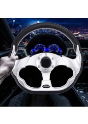 Universal 13" 320mm racing sport car steering wheel with horn button carbon fiber