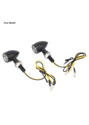 6XDB 2pcs 8mm Flashing Turn Signals Mini Blinkers Front Running Light Universal Compatible with Electric Cars Motorcycle 12V