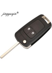 jingyuqin 10pcs/lot Flip Folding Remote Car Key Shell For 2020 Chevrolet Knight Aveo 2 3 Button HU100 Blade Key Case Fob