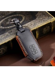 Luxury Car Key Cover Case Genuine Leather Keychain Accessories For Kia Ev6 Seltos K5 Sorento Mq4 7 Button Keyring Holder Shell