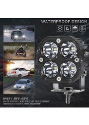 40W LED Work Light Bar Spot Pods Offroad Fog Lamp Pickup ATV Truck USA Car Flashing Light Multicolor Luminous Lamp