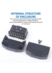 OBD II L Type 16 Pin Bus Connector Cable Socket Plug With Shell And Screw