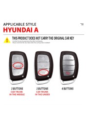 Car Key Case For Hyundai Tucson Sonata Elantra ix25 i10 ix35 Mistra 2013-2022 Zinc Alloy Remote Key Cover Case Accessories