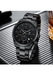 New leopard watches for men luxury brand fashion business quartz men's wristwatch stainless steel waterproof sports watch