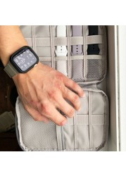 Watch Organizer Case Multifunction Portable Travel For Apple Watch Strap Band Storage Bag Watchband Holder Pouch Gray Black