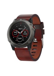 جديد جلد طبيعي حزام الساعات 26 مللي متر حزام ل Garmin Fenix 5X 5X زائد 6X 6X برو 7X برو حزام استبدال سوار قابل للتعديل معصمه