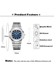 New Plain Men Watches Business Watch Full Steel Strap Fashion Design Military Sport Waterproof Watch Montre Homme