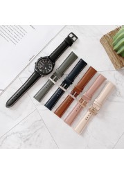 Official Leather Band for Samsung Galaxy Watch 3 45mm 41mm Genuine Leather Watch Strap Replacement for Galaxy Watch 45mm 41mm