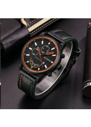 CURREN 8217 Fashion Quartz Men's Watches Luxury Leather Strap Waterproof Casual Men's Watch Sport Men's Watch