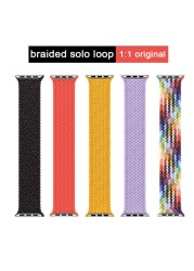 Braided Solo Loop For Apple Watch Band 45mm 41mm 44mm 40mm 42mm 38mm 1:1 Formal Nylon Bracelet iWatch Series 3 4 5 SE 6 7 Strap