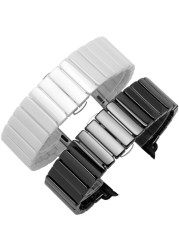 Ceramic strap for Apple Watch band 44mm 40mm 45mm 41mm 42mm 38mm accessories stainless steel bracelet iWatch series 6 5 4 3 se 7