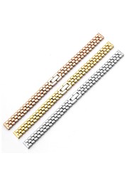 PEIYI 6 8 10 12 14mm Stainless Steel Watchband Silver Golden Bracelet Replacement Strap for Dial Size Lady Fashion Watch Chain