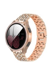 Bling Bracelet Strap For Samsung Galaxy Watch 4 44mm 40mm Jewelry Stainless Steel Band Rhinestone Protective For Galaxy 4