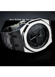 Fashion kit GEN4 GA2100 metal bezel for G shock Casio modified 3rd 4rd generation rubber and steel watch strap GA2100/2110