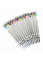 HQ 0.6mm-2.0mm 13pcs New Watches Screwdrivers Set Watch Glasses Flat Blade Watches Accessories Repair Tools and Kits