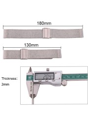 Stainless Steel Watch Band Bracelet 16mm 18mm 20mm 22mm Mesh Milanese Loop Watchbands Women Men Replacement Accessories Strap