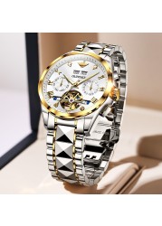 New luxury men automatic mechanical wristwatch tungsten steel watch top brand sapphire glass men watches reloj hombre