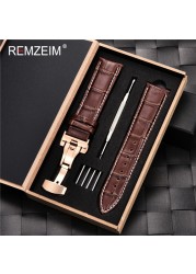 Remz Patterned - Genuine calfskin leather watch strap size 16, 17, 18, 19, 20, 21, 22, 23 and 24mm, with box and watch accessories