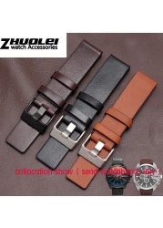 Diesel Watch Cowhide Leather Strap , Fit Strap DZ7312 | DZ4323 | DZ7257 with stainless steel pin clip 24 26 27 28 30mm