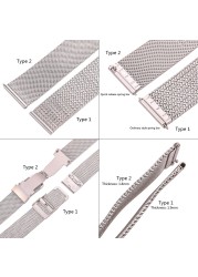 316l Stainless Steel Milanese Loop Watch Bracelet Men Women Replacement Watchband Strap 16mm 18mm 20mm 22mm Silver Black