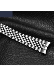 Watch Accessories Steel Strap Male 13mm17mm20mm Sports For Rolex Luxury Series Five Beads Full Solid Strap Women Watch Band