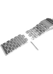 High Quality 5 Rows Engineer Cast Metal Watch Band Stainless Steel Bracelet Straps Replacement Screws Link 20mm/22mm/24mm/26mm