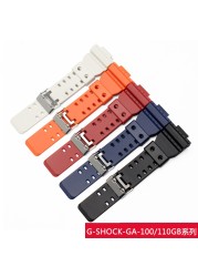 Silicone Rubber Watchband Case For Casio G-SHOCK GA-110/100 GA-120 GD-110 Men's Sport Waterproof Band Strap Bracelet Accessories